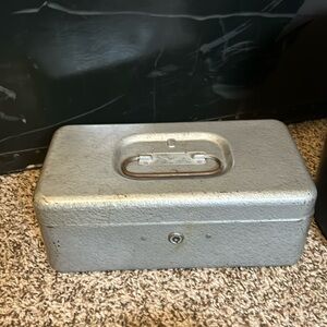 VINTAGE Industrial Metal Cash Box with Key